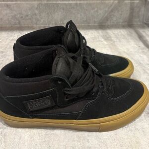 Vans Black and Tan High-Top Sneakers